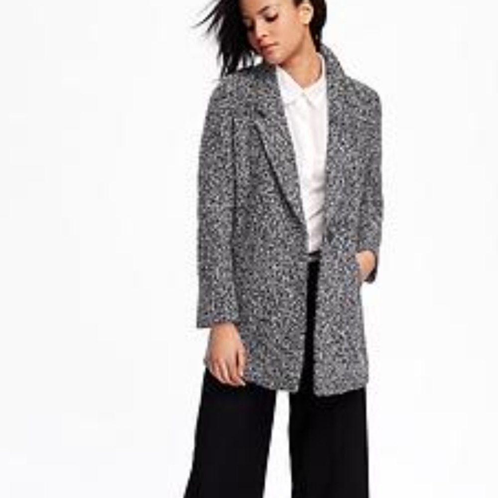 Gap Oversize Wool Blend Textured Blazer Jacket